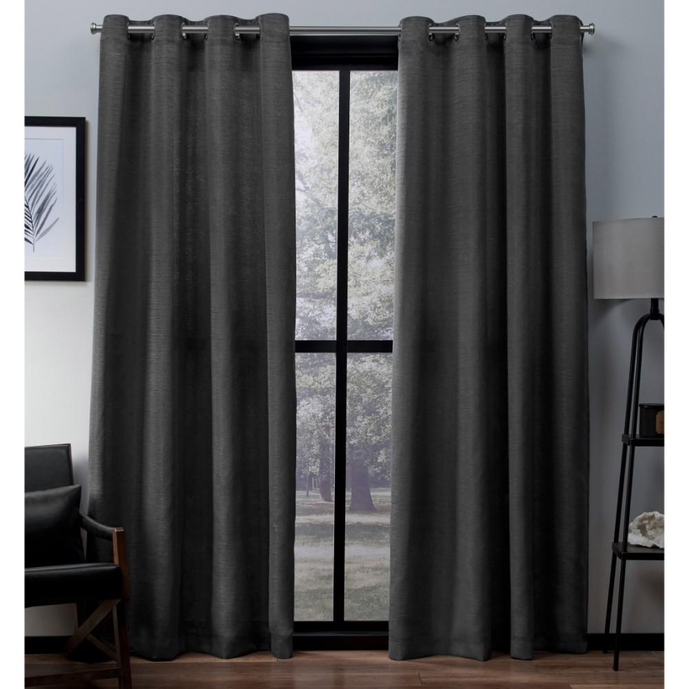 Chatra 54 In W X 96 In L Faux Silk Grommet Top Curtain Panel In