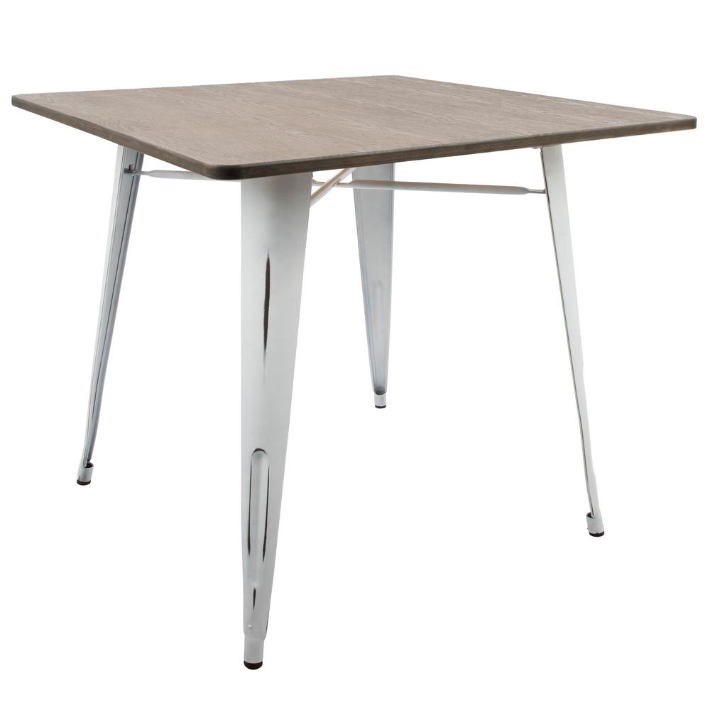 Lumisource Oregon Vintage White And Espresso 36 In Square Dining Lumisource Oregon Vintage White And Espresso 36 In Square Dining Table