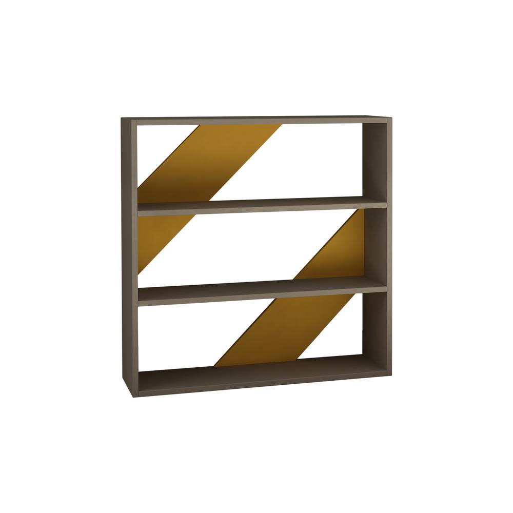 Ada Home Decor Light Mocha and Mustard Modern Bookcase DCRB2123