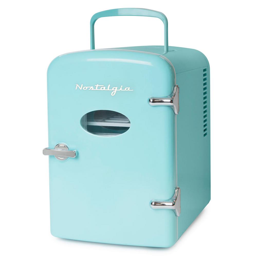 Nostalgia 0.4 cu.ft. Retro 6Can Personal Mini Refrigerator in Aqua