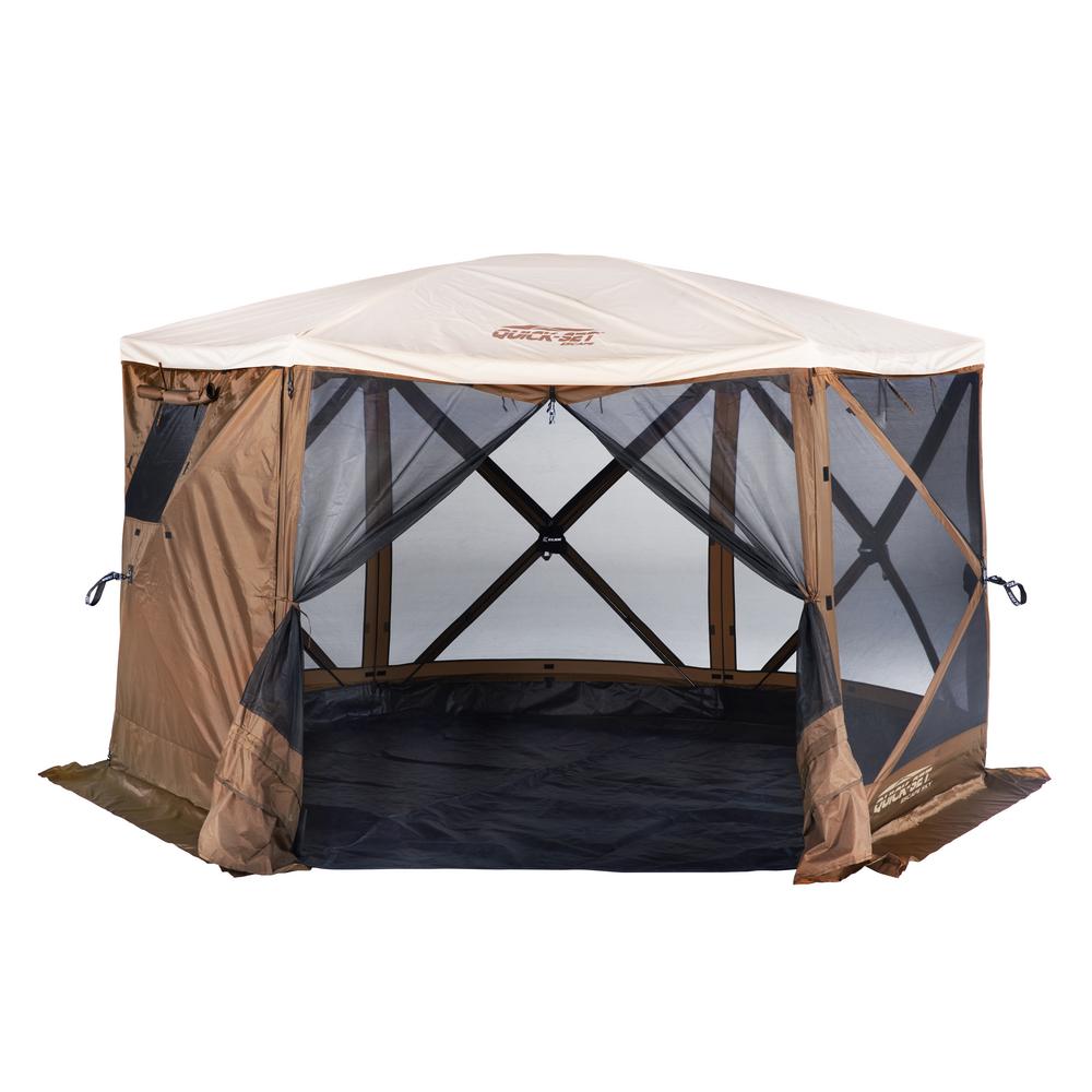 Quickset Sky 6 Side Screen Roof Camper Screen Shelter With Floor And Rain Fly