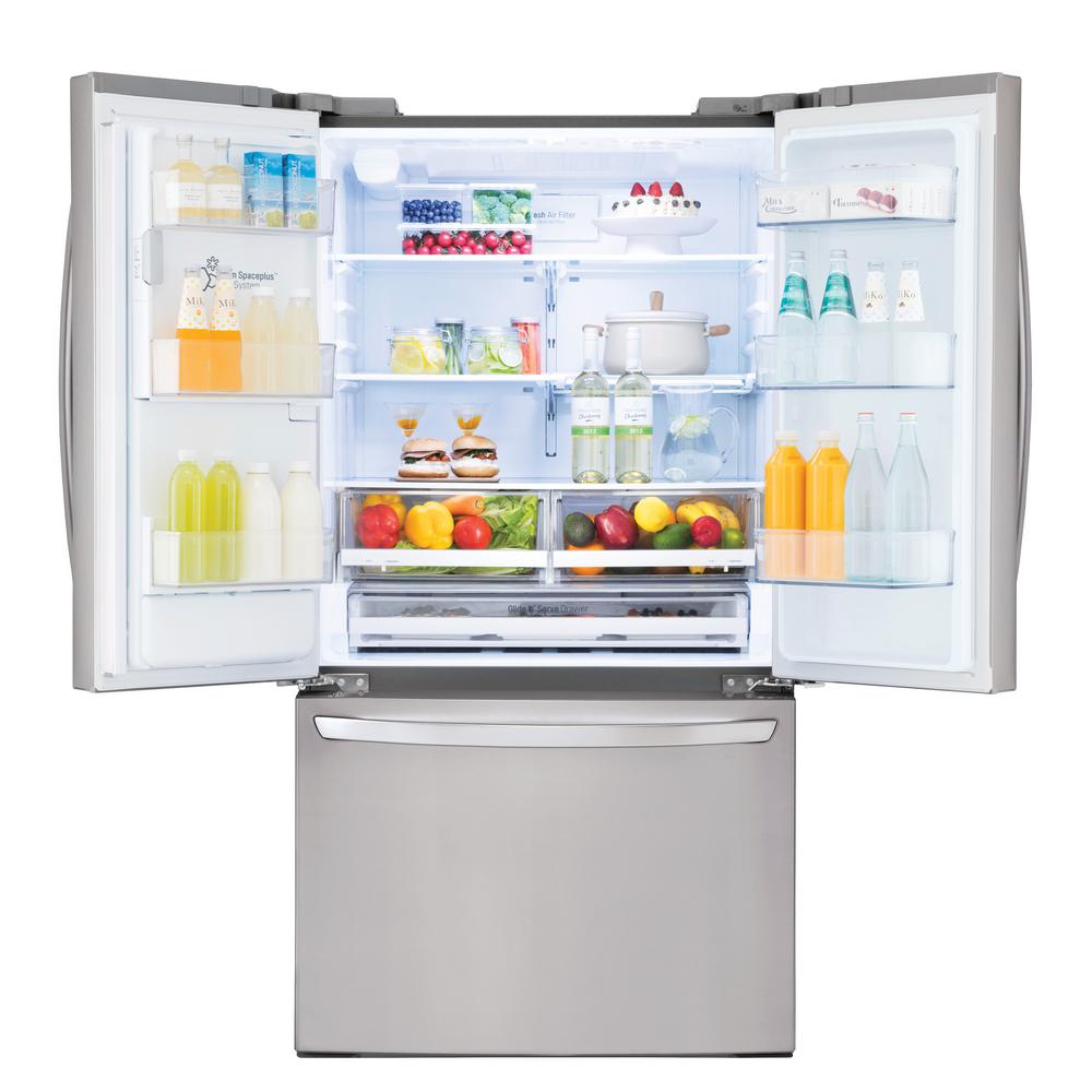 27.9 cu. ft. French Door Smart Refrigerator with Wi-Fi Enabled in Stainless Steel