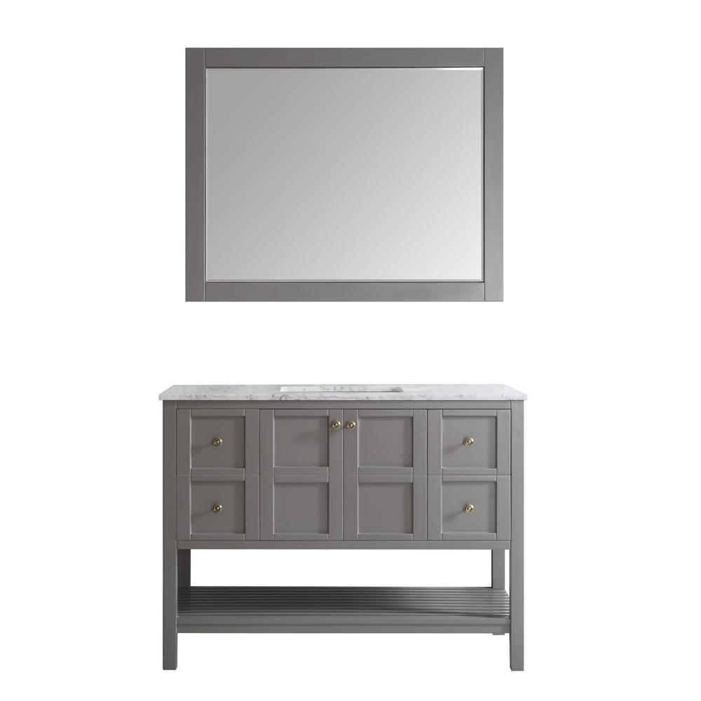 Vinnova Gela 60 In W X 22 D 35 H Vanity Grey With Florence 48 In W X 22 D 35