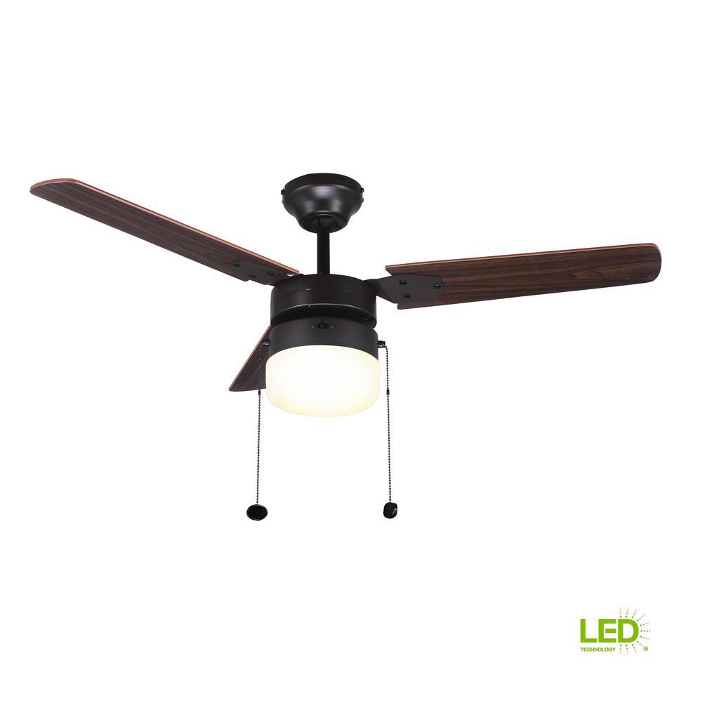 Montgomery 42 In Led Indoor Oil Rubbed Bronze Ceiling Fan With Light Kit