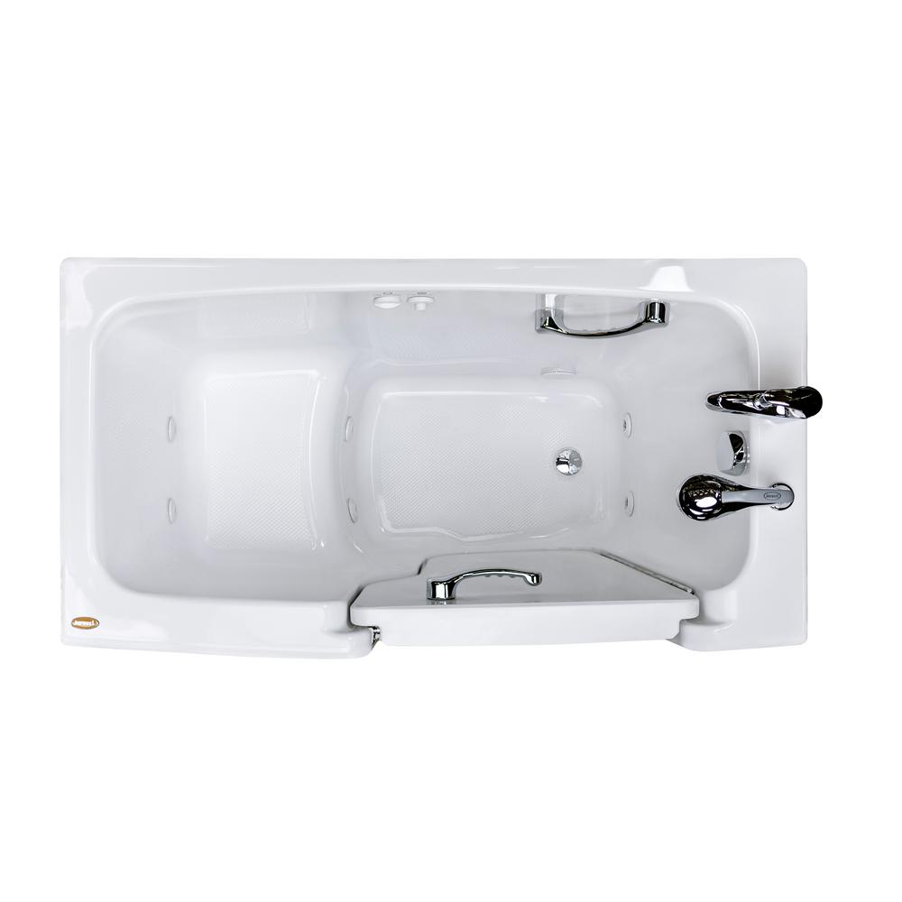 JACUZZI 52 in. x 29 in. Walkin Whirlpool Right Hand Bathtub in White
