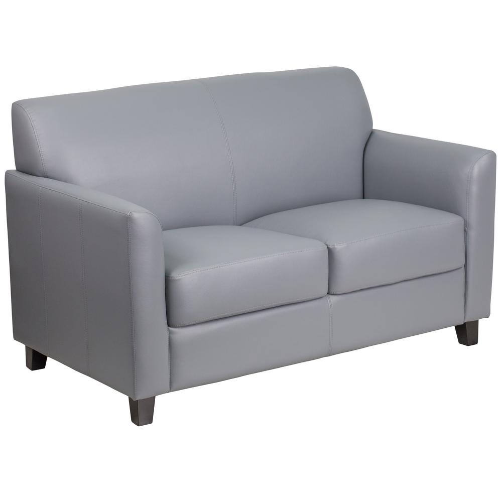 Hercules Diplomat Series Gray Leather Loveseat