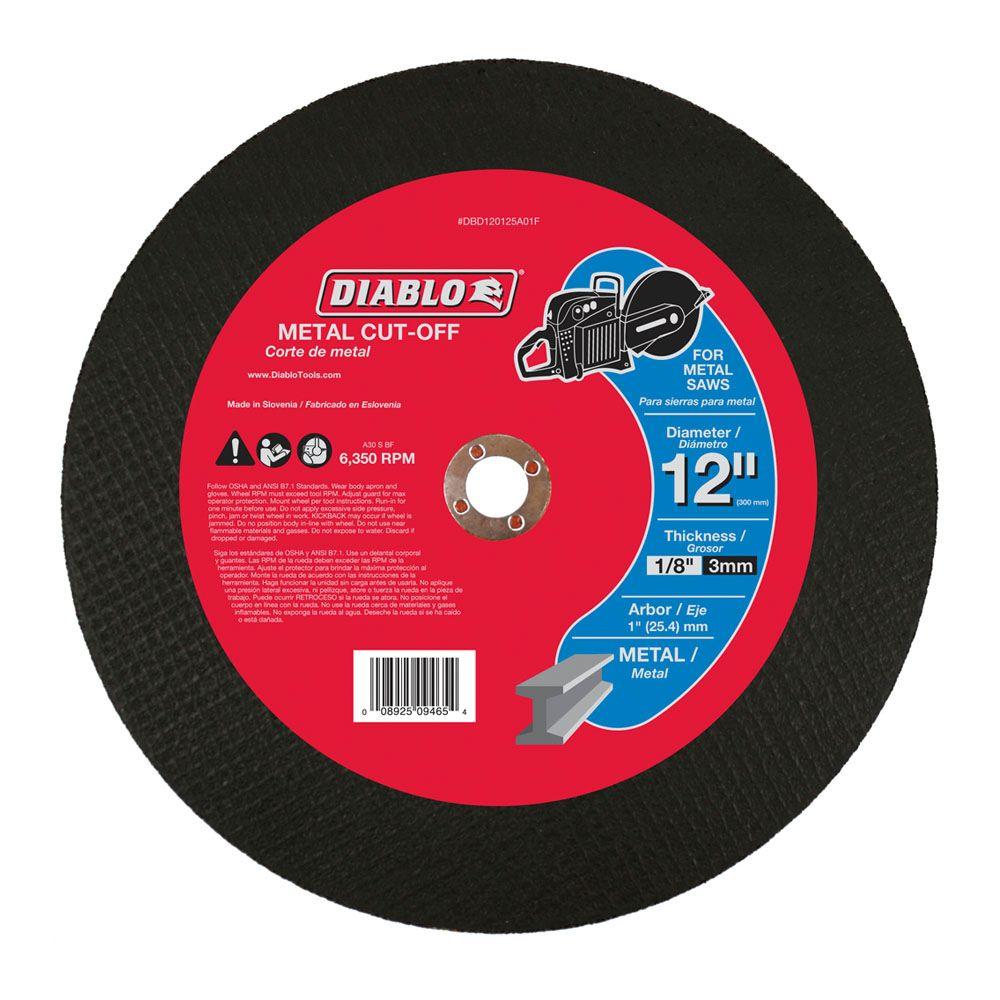 Diablo 12 in. D X 1 in. Aluminum Oxide High Speed Metal Cut-Off Disc 1 pk