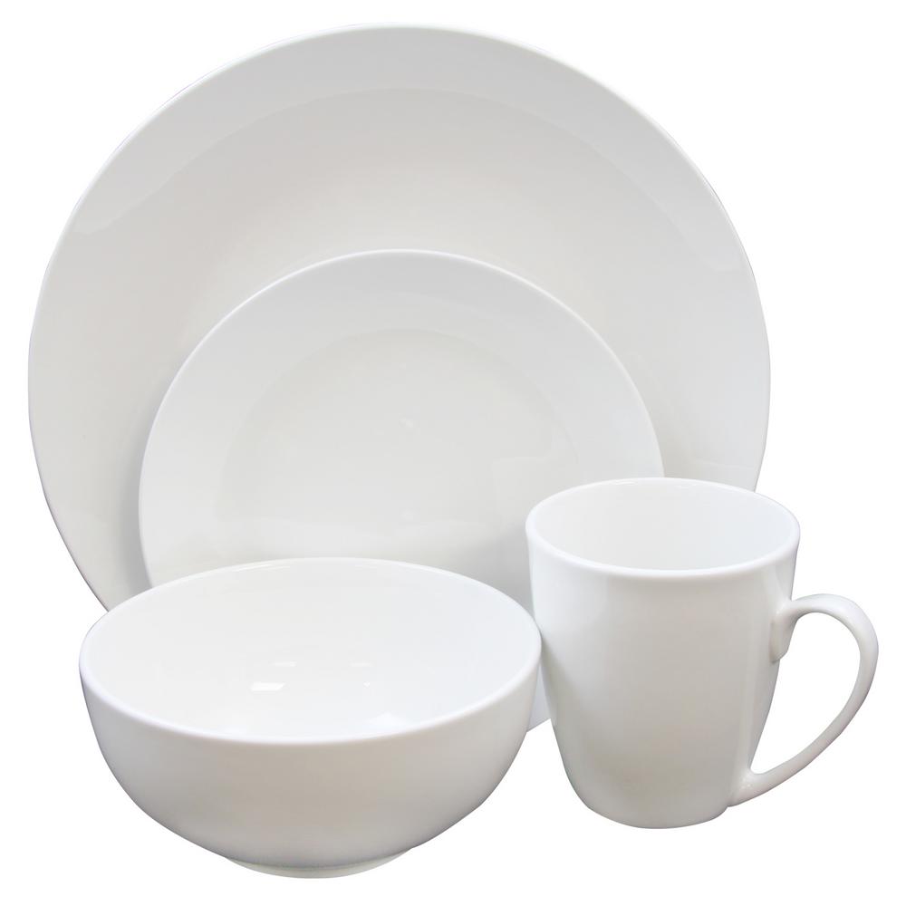 Gibson Plaza Cafe 12-Piece White Dinnerware Set-98599935M - The Home ... Gibson Plaza Cafe 12-Piece White Dinnerware Set-98599935M - The Home ...