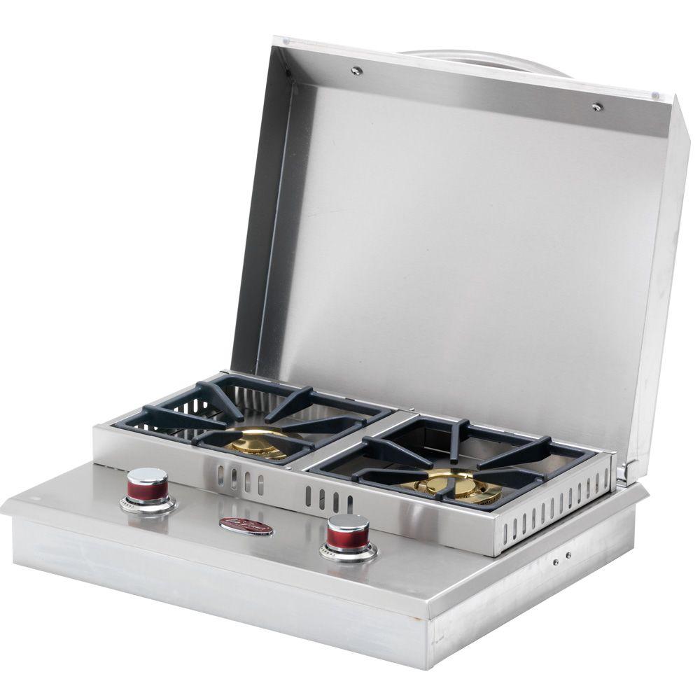 Cal Flame Deluxe Stainless Steel BuiltIn Dual Fuel Gas Double Side BurnerBBQ14954P The Home