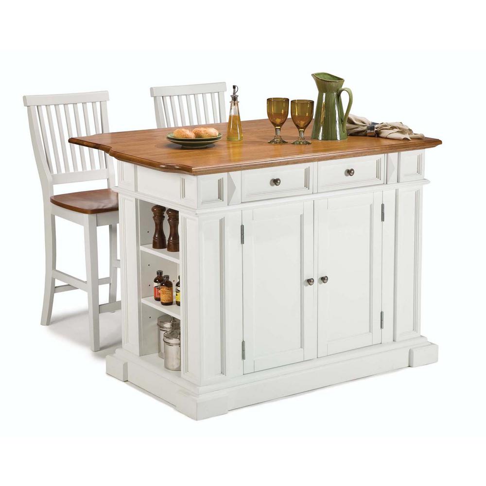 Home Styles Americana White Kitchen Island With Seating 5002 948