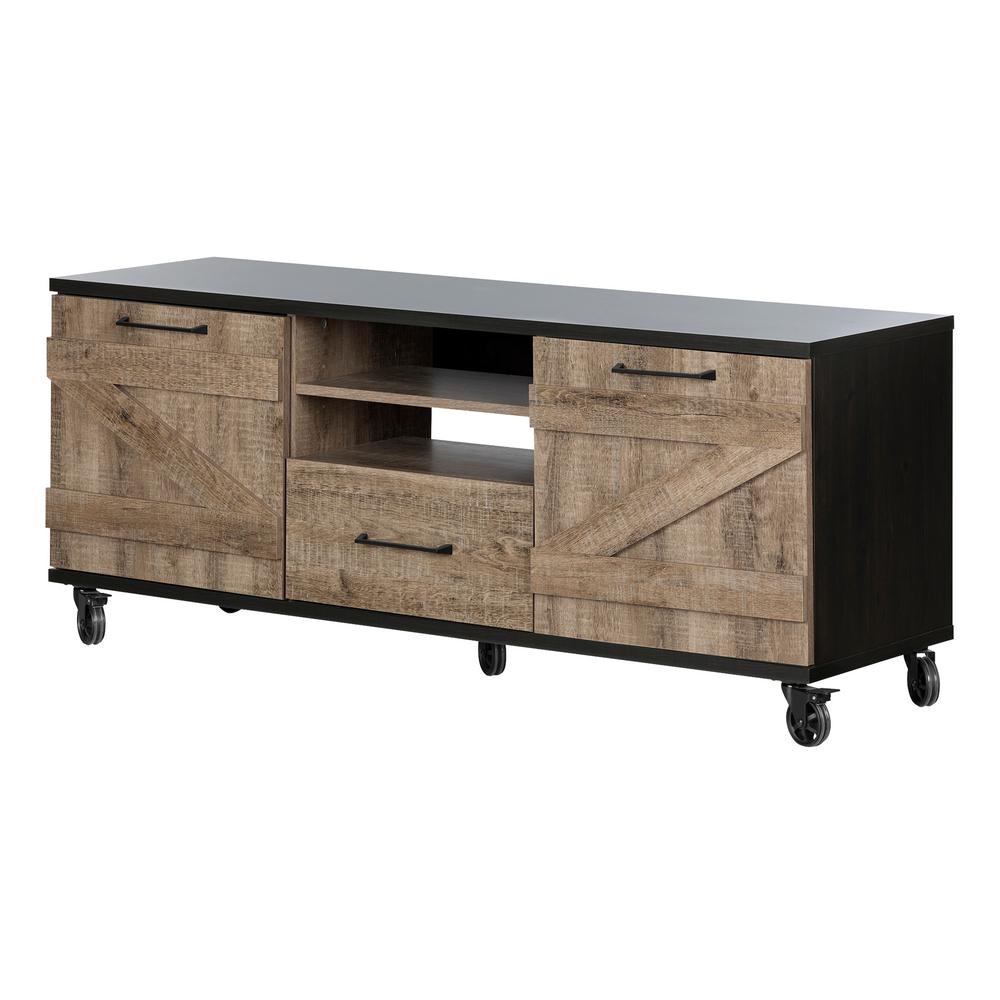 South S Valet Weathered Oak And Ebony Tv Stand Up To 65