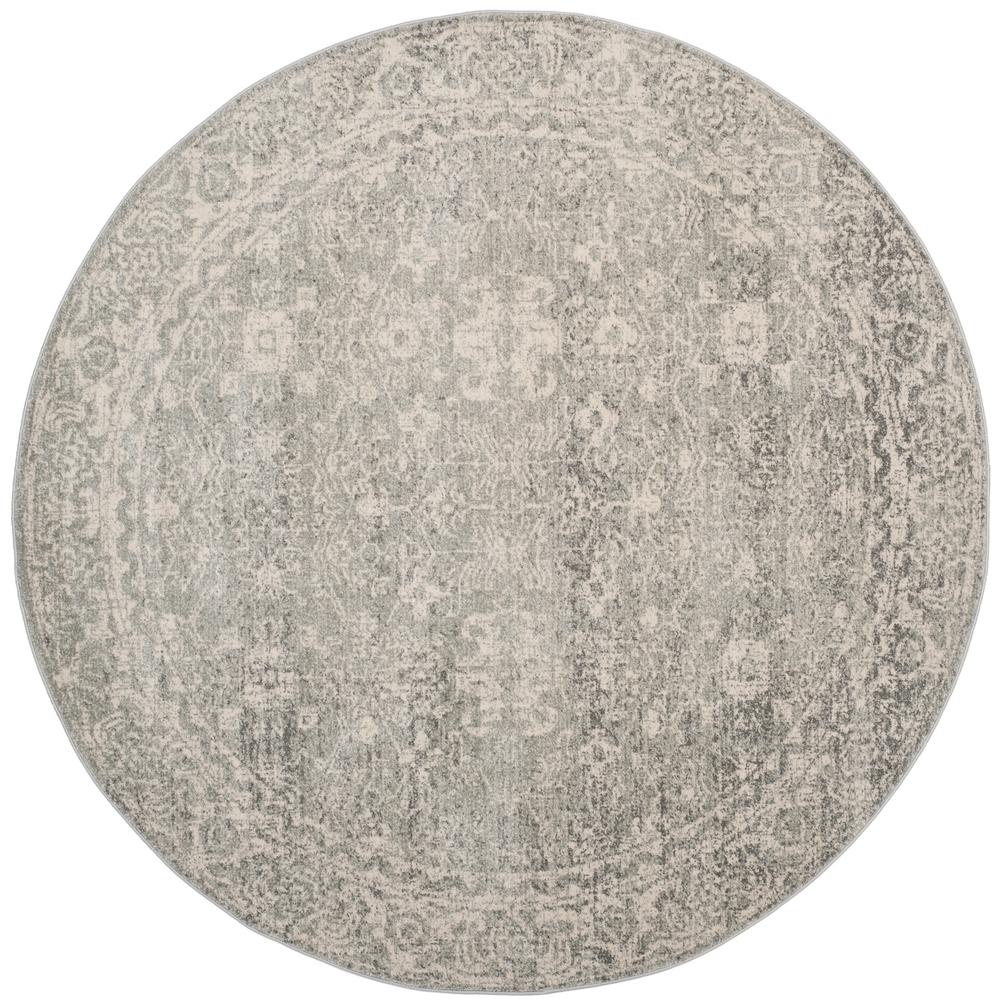 Safavieh Evoke Silver Ivory 7 Ft X 7 Ft Round Area Rug EVK270Z 7R   Silver Ivory Safavieh Area Rugs Evk270z 7r 64 1000 