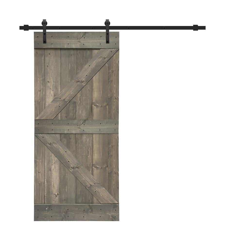 2 Panel Gray 36 x 84 Barn Doors Interior & Closet Doors The