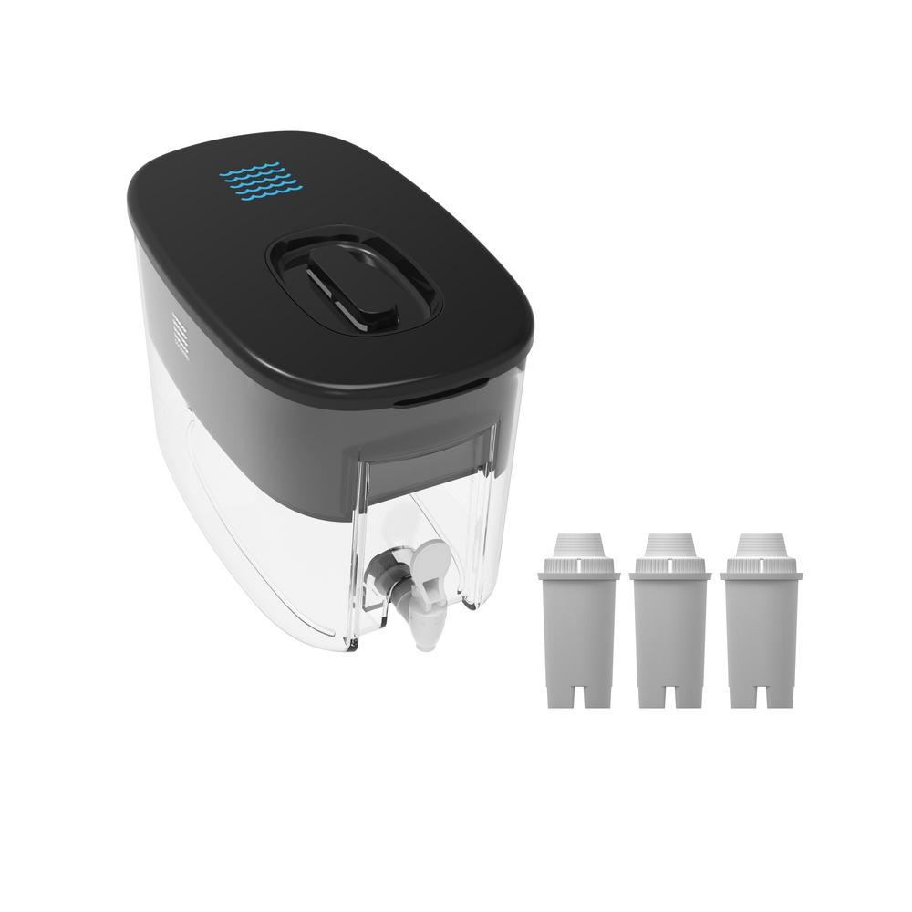 DRINKPOD Black Dispenser Alkaline Water Countertop System 2.4 Gal