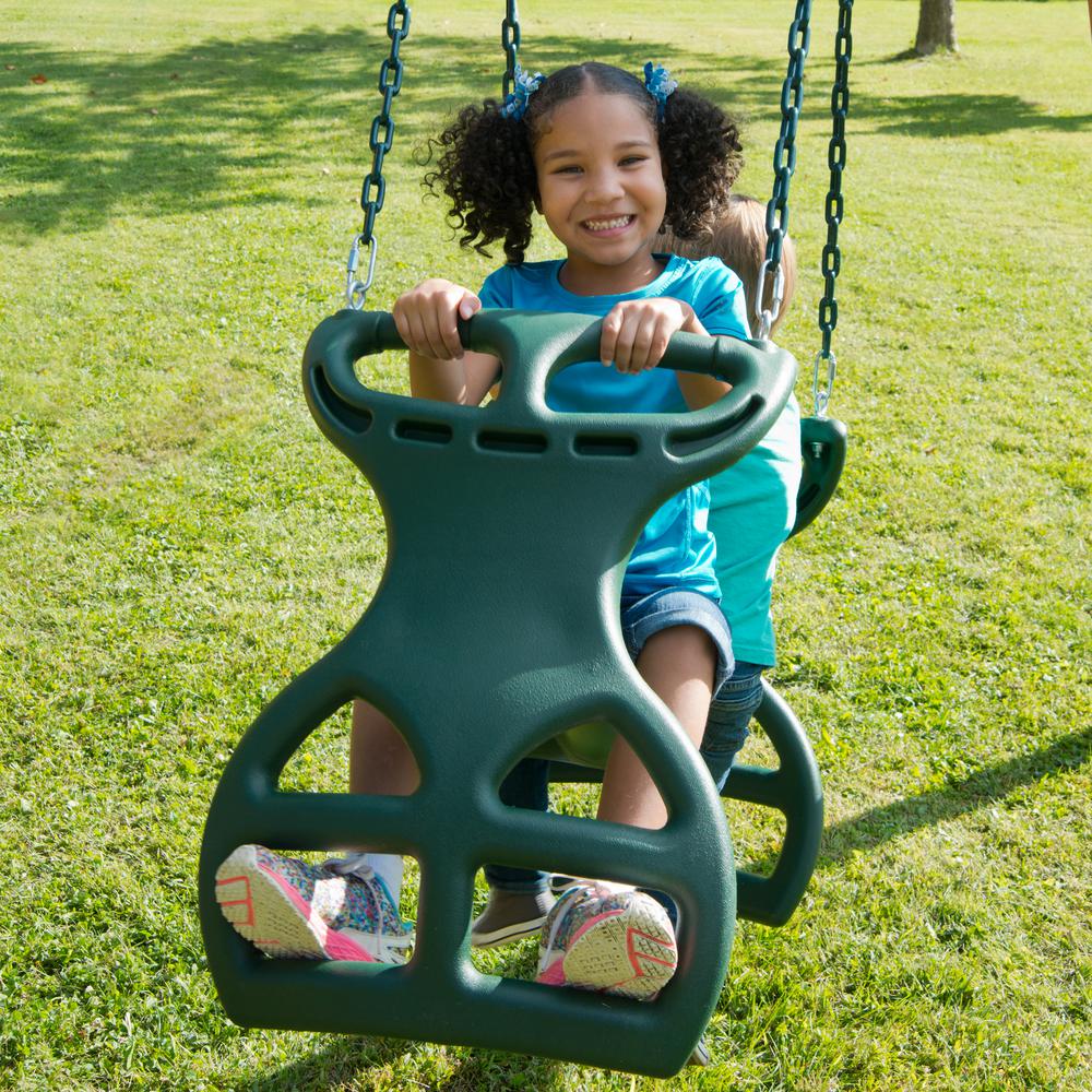 Glider Swing Dual Ride Playground Set Backyard Swing Hanger Plastic