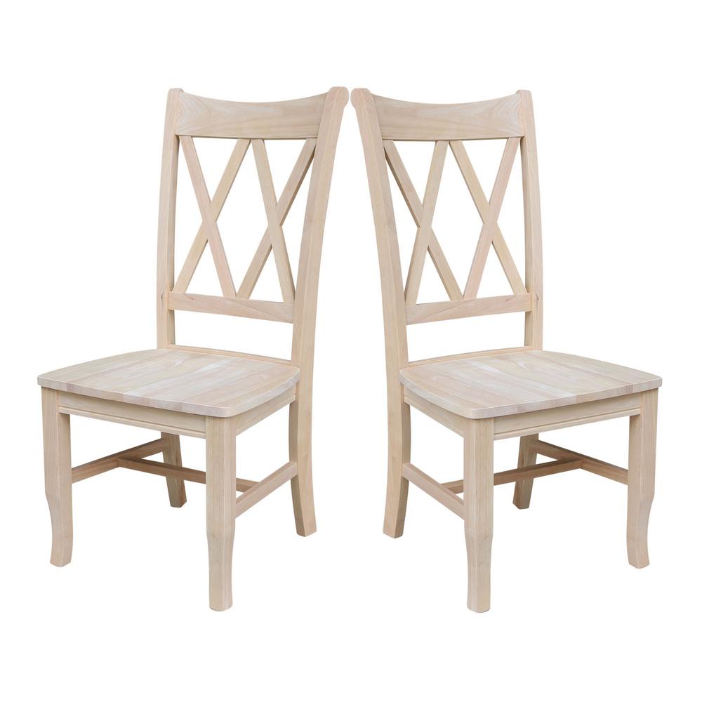 international concepts unfinished wood double xback dining chair set of  2c20p  the home depot