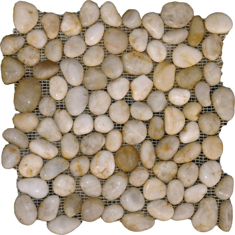 Msi White River Rock 12 In X 10 Mm Marble Mesh Mounted Msi White River Rock 12 In X 10 Mm Marble Mesh