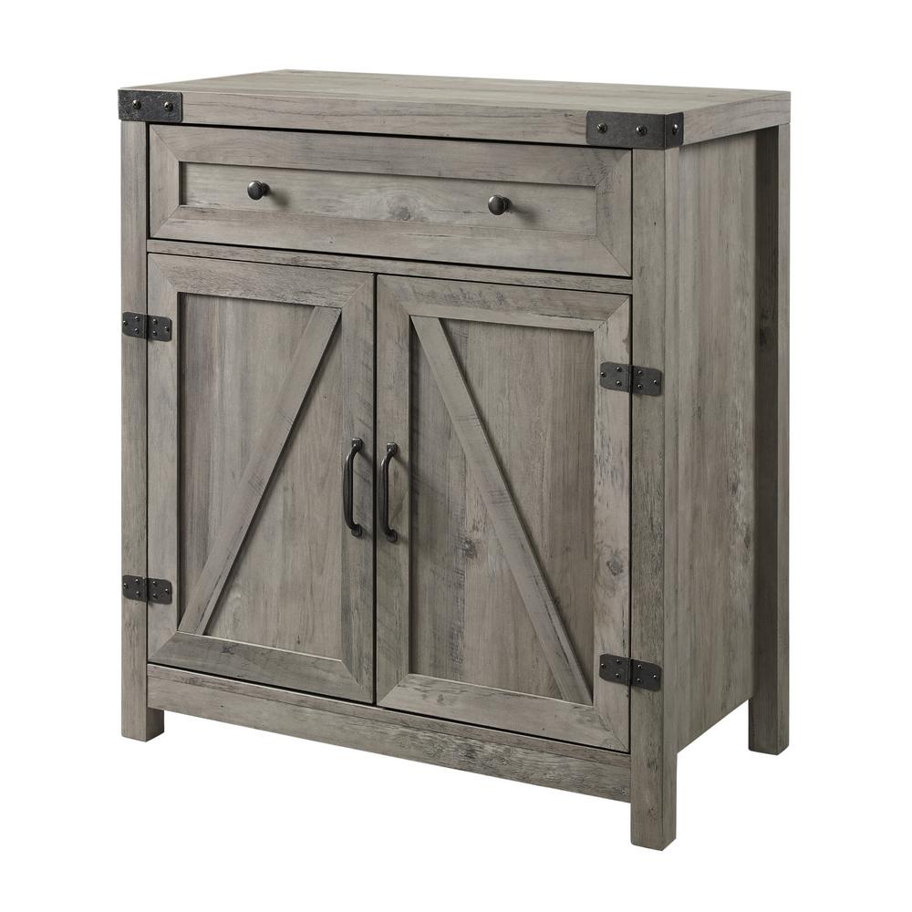 Welwick Designs 30 In Grey Wash Farmhouse Barn Door Accent