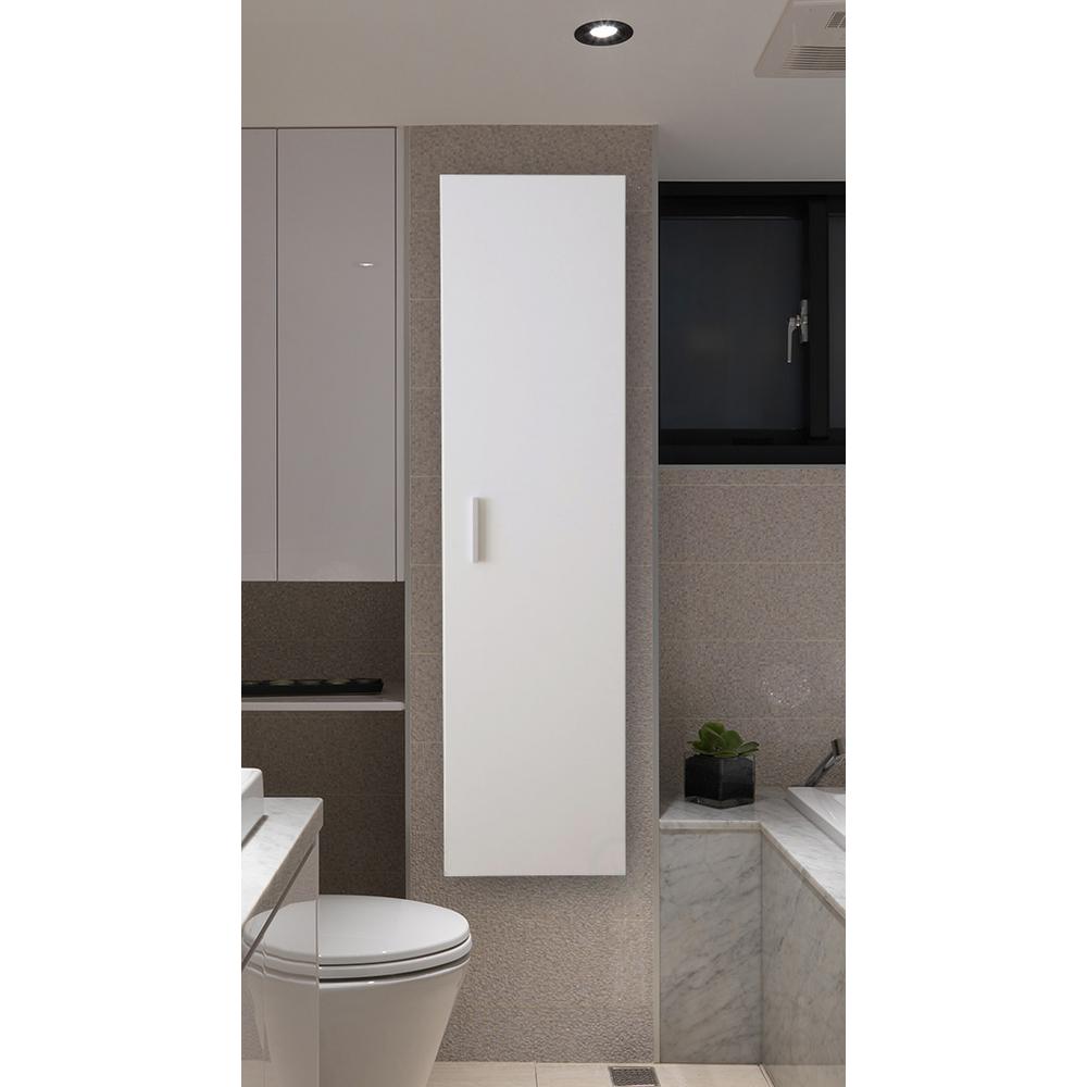 Basicwise Modern Long Bathroom Wall Mounted Cabinet In White Qi003551 W The Home Depot