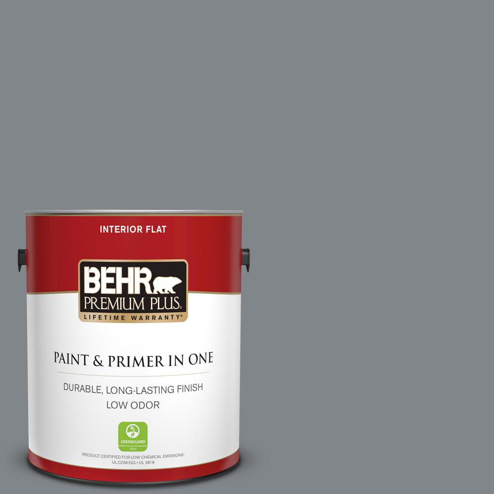 BEHR Premium Plus 1 gal. N5005 Gray color Flat Low Odor