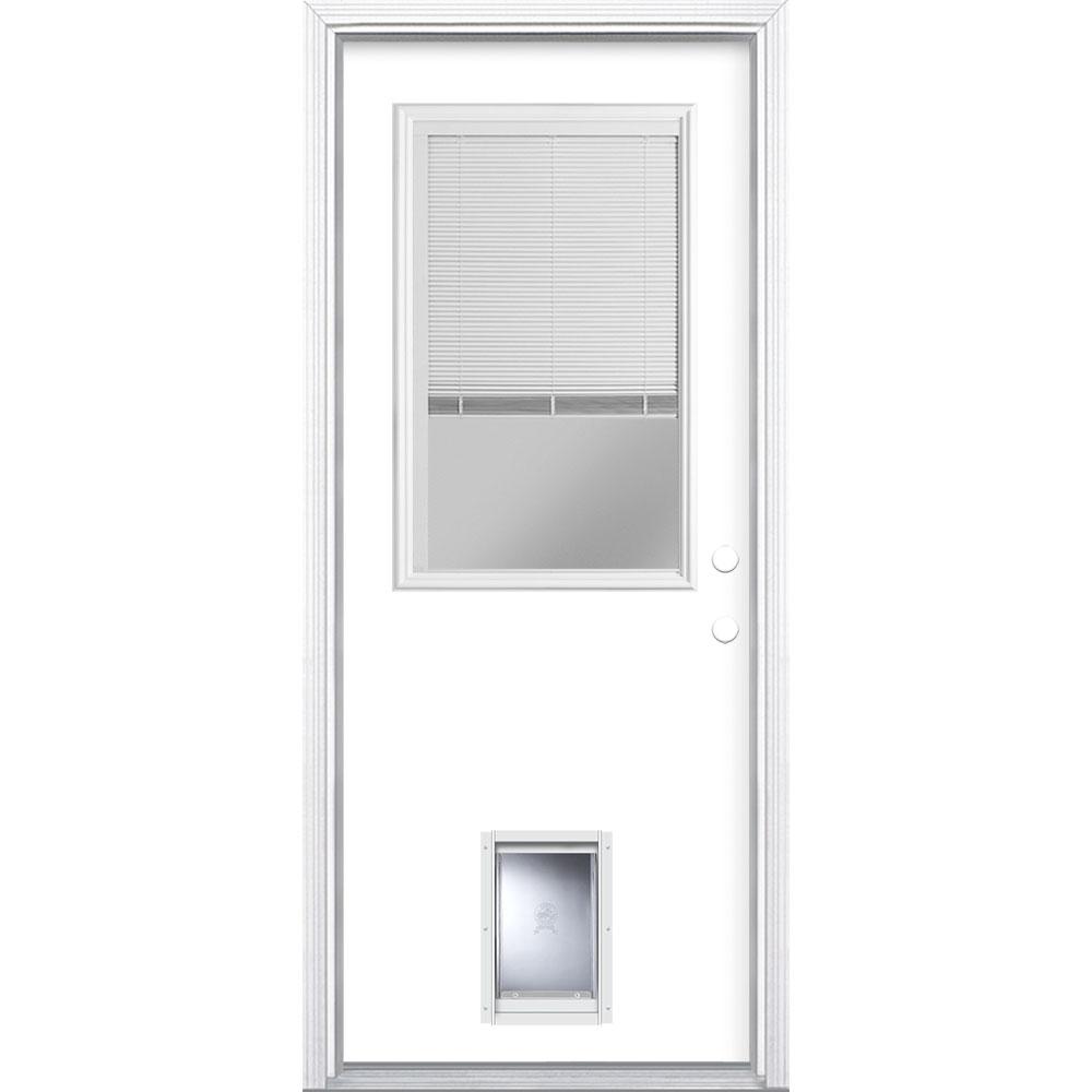 Masonite 32 In X 80 In 1 2 Lite Mini Blind Left Hand Inswing