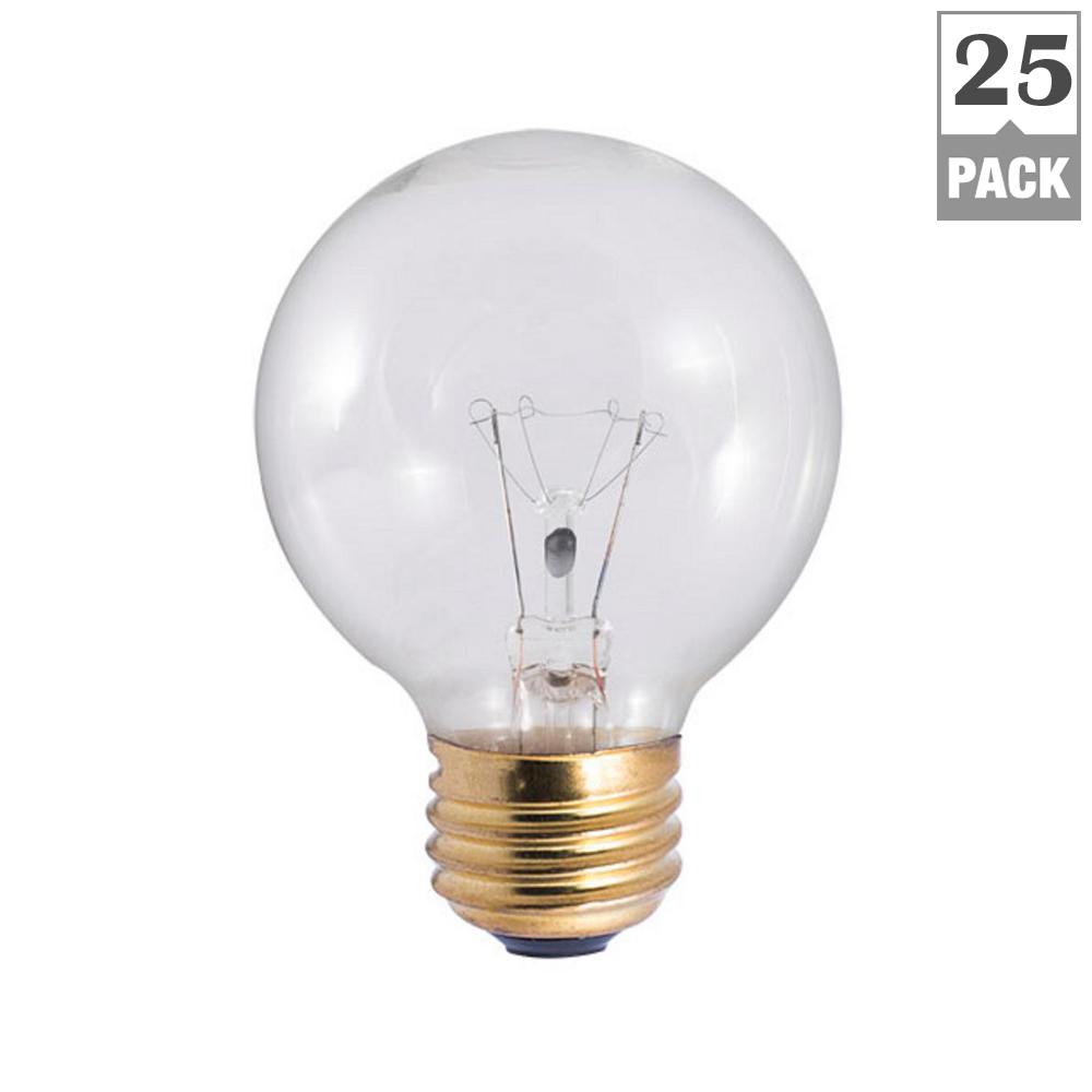 Bulbrite 25-Watt G19 Clear Dimmable Warm White Light Incandescent Light ...