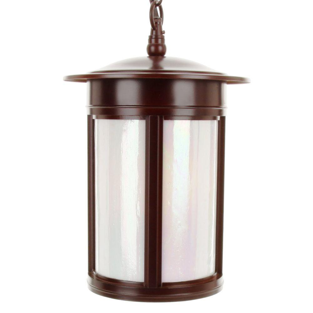 Hardware Included Hampton Bay Incandescent Outdoor Lighting 3 Light Outdoor Hanging Lantern Oil Rubbed Bronze