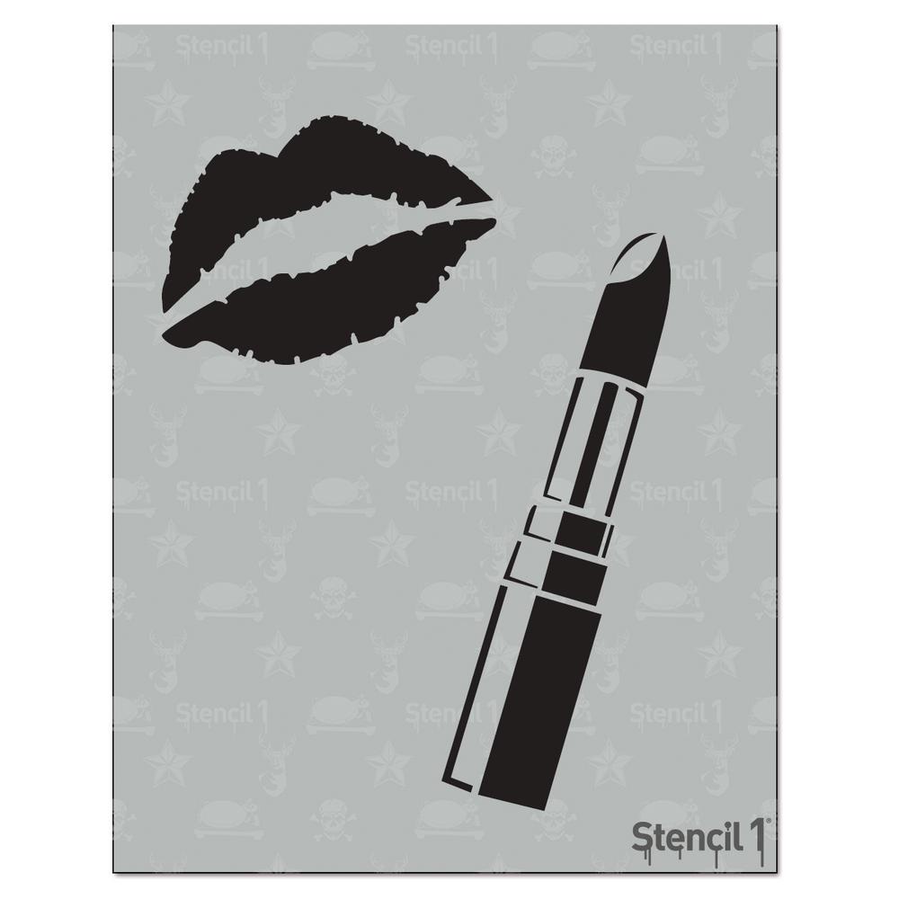 stencil1 lipstick and kiss stencil s101147 the home depot