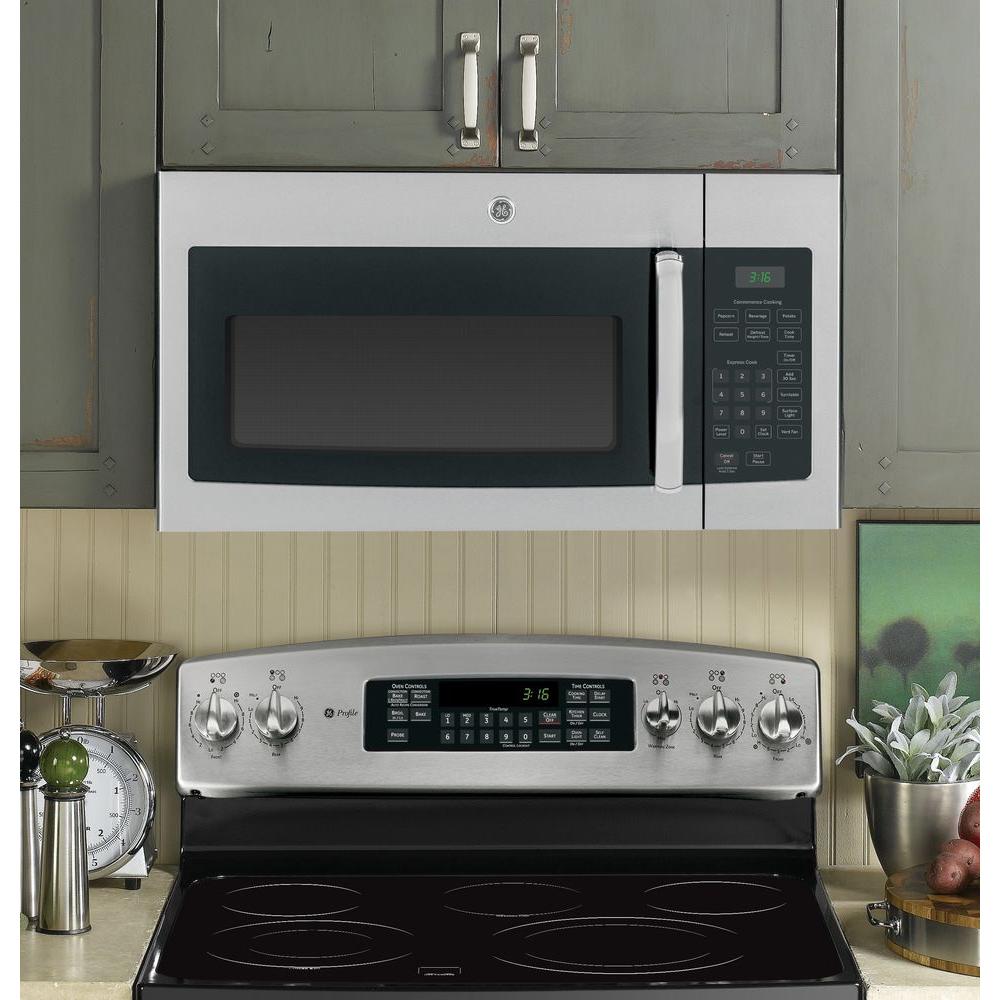Ge 1 6 Cu Ft Over The Range Microwave In Stainless Steel 13 Ge 1 6 Cu Ft Over The Range Microwave