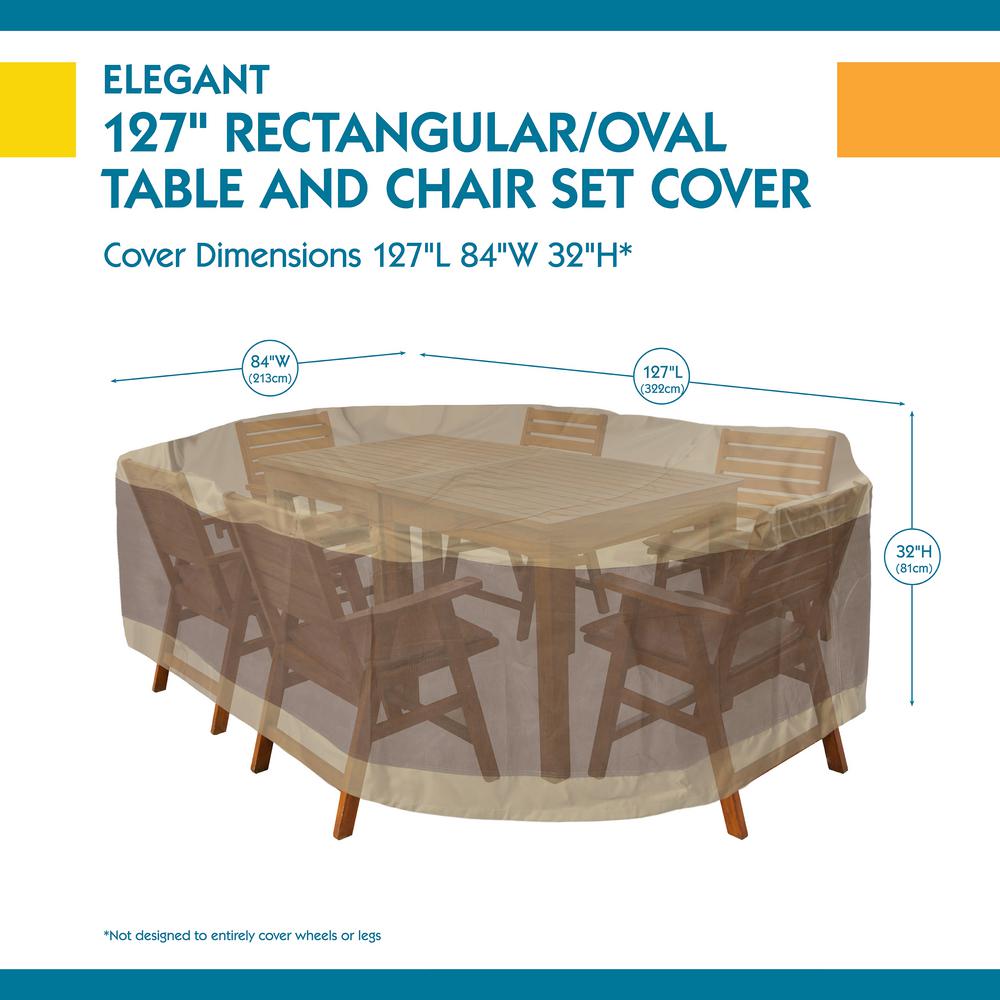 Duck Covers Elegant 127 In Rectangle Patio Table With Chairs Cover Lto12784 The Home Depot