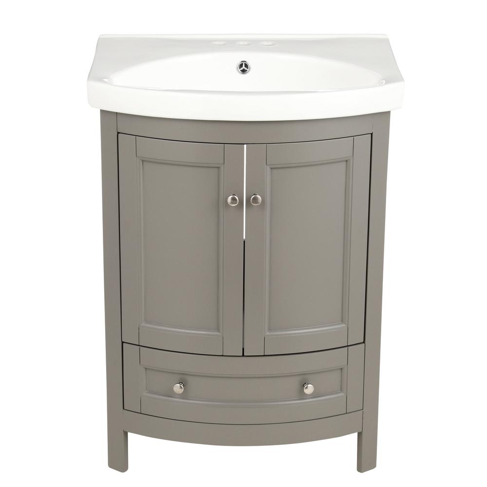 Runfine 24 In W X 18 D 34 Wood Gray Vanity With White Vitreous China Top And Basin Rfva0069g The Home Depot - Home Depot Gray Vanity Set Runfine 24 In W X 18 D 34 Wood Gray Vanity With White Vitreous China Top And Basin Rfva0069g The Home Depot - Home Depot Gray Vanity Set