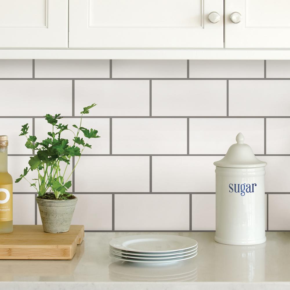 Wall Pops White Subway L Stick Backsplash Tiles Nh2363 The Home Wall Pops White Subway L Stick Backsplash Tiles Nh2363 The Home Depot