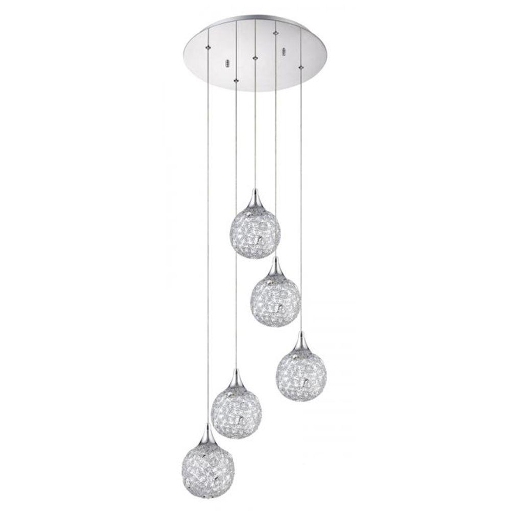 Filament Design Ida 5 Light Chrome Multi Pendant Cli Filament Design Ida 5 Light Chrome Multi Pendant