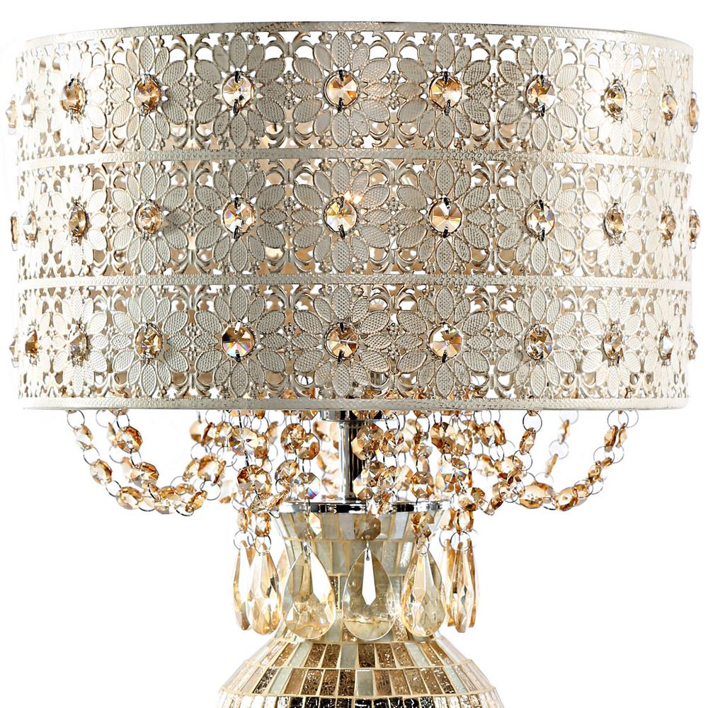 River Of Goods 25 In Champagne Indoor Poetic Wanderlust By Tracy Porter Table Lamp With Jeweled Metal And Mosaic Base