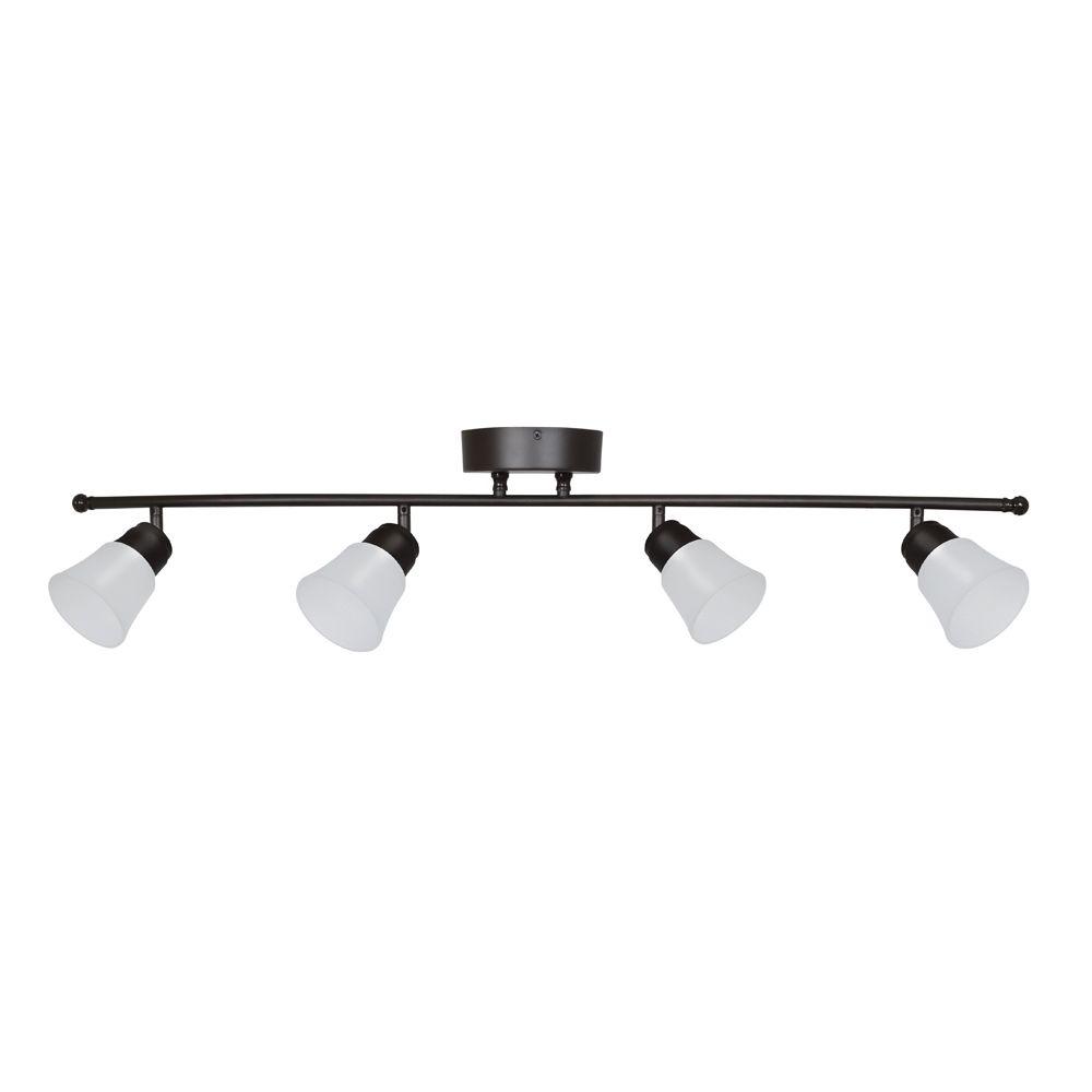 Bronze Track Lighting The Home Depot Walton 4 Light Oil Rubbed Bronze Led Fixed Track Lighting