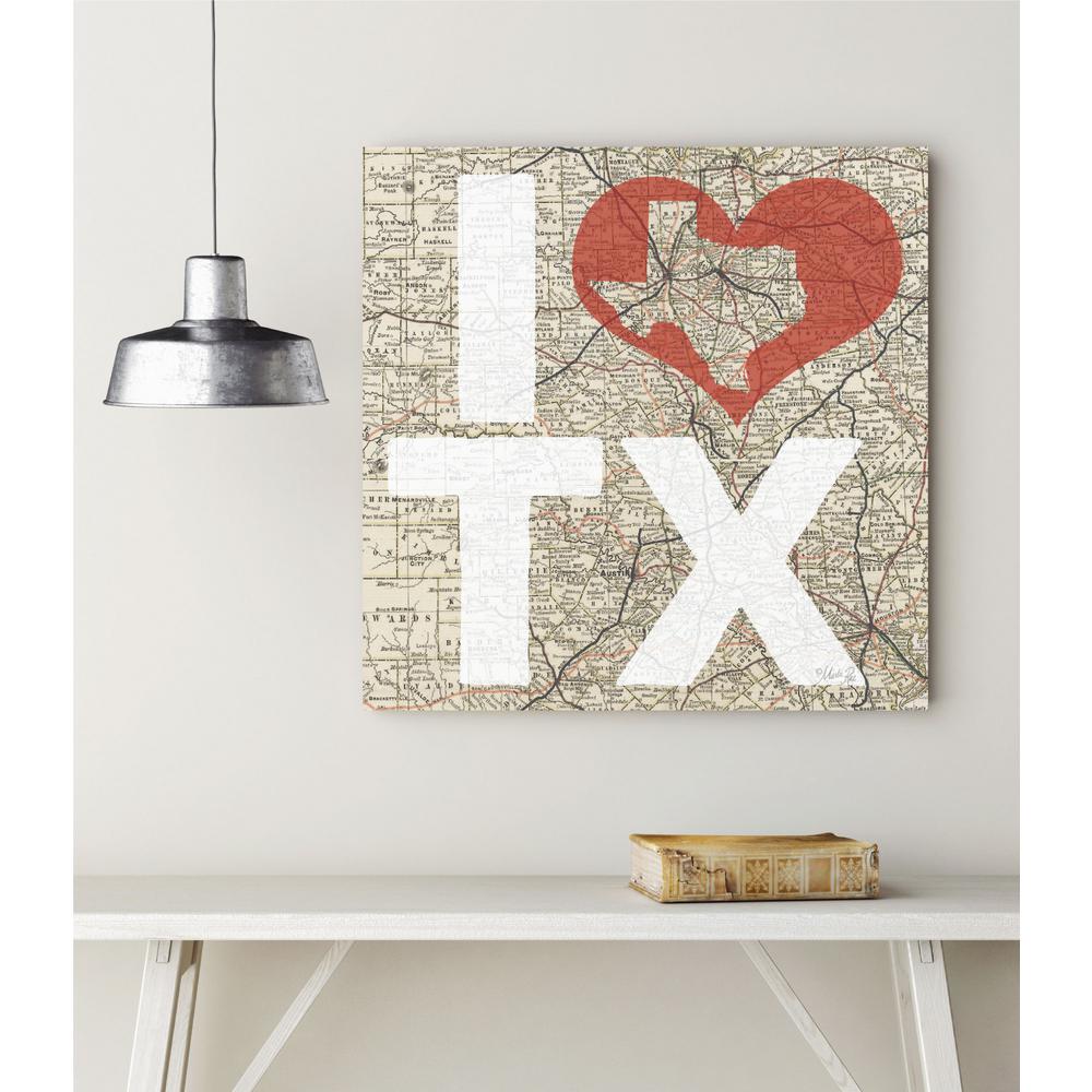 16 in. x 16 in. "I Love Texas" Canvas Wall ArtWEBT545 The Home Depot