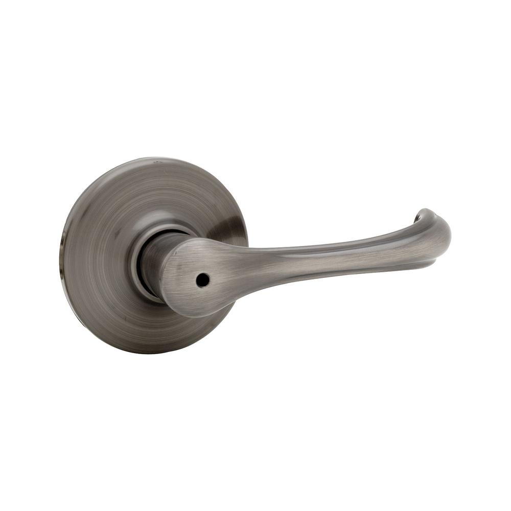 Kwikset Dorian Antique Nickel Privacy Bed Bath Door Lever 300dnl