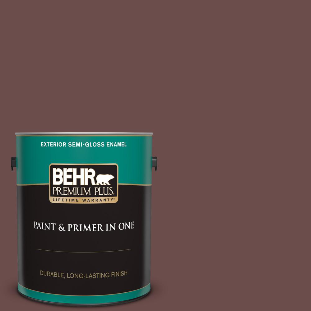 BEHR PREMIUM PLUS 1 gal. N1506 Coffee Beans SemiGloss Enamel