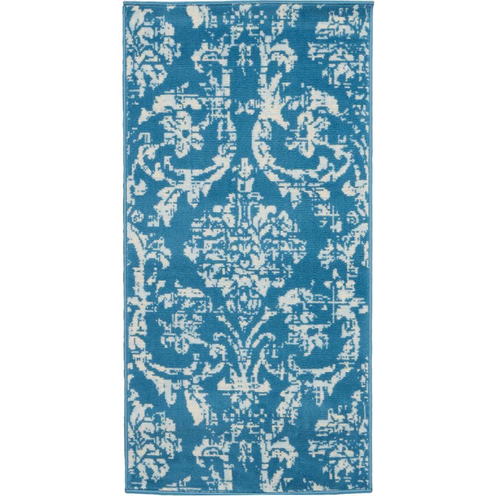 Nourison Jubilant 2 Ft X 4 Small Blue Damask Area Rug 478658 Small Blue Damask Area Rug