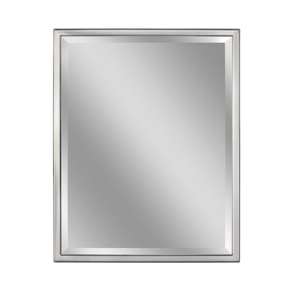 30 in. w x 40 in. h classic 1 in. w metal frame wall mirror in chrome