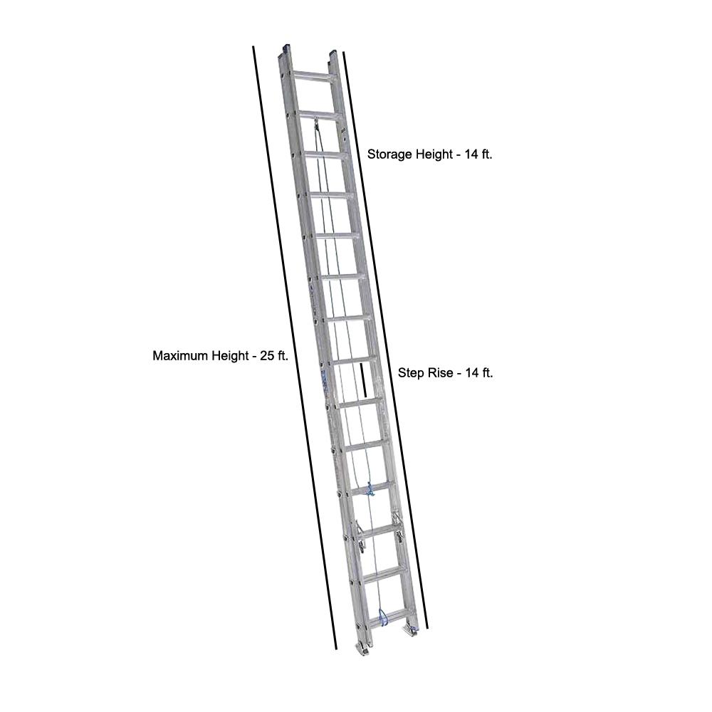 Werner 28 Ft Aluminum Extension Ladder With 250 Lbs Load Capacity Type I Duty Rating
