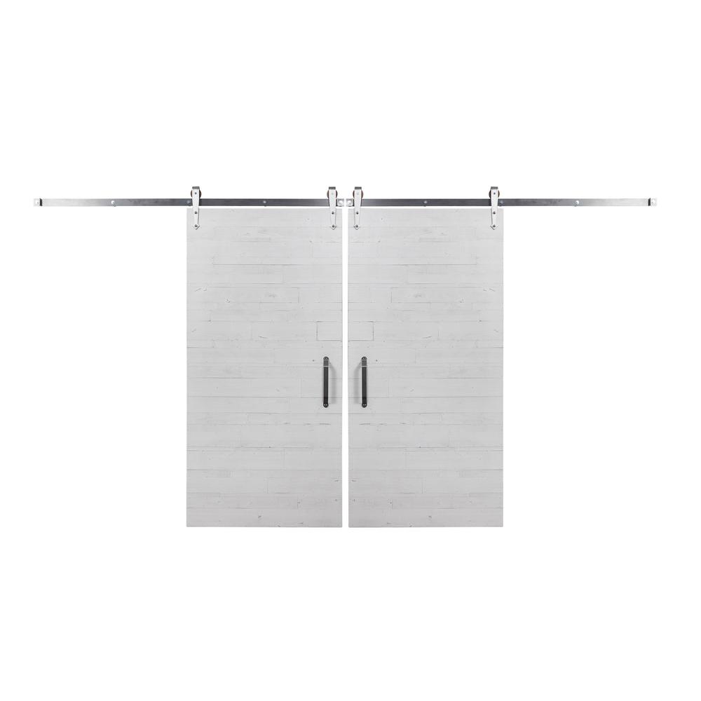 Rustica Hardware BiParting 42 in. x 84 in. Rustica Reclaimed White