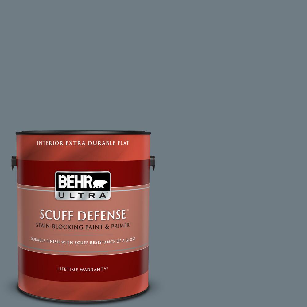 BEHR ULTRA 1 gal. N4905 Charcoal Blue Extra Durable Flat Interior Paint & Primer172401 The