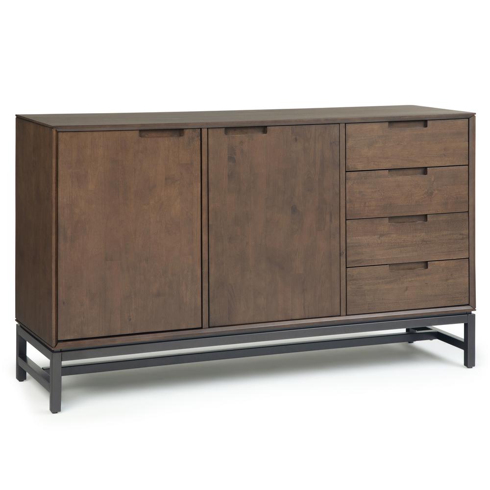 Simpli Home Banting Solid Hardwood And Metal 60 In Wide