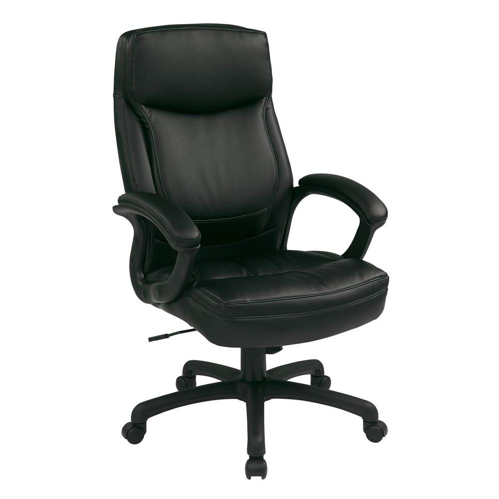 Work Smart Black Eco Leather Executive Office Chair-EC6583-EC3 - The