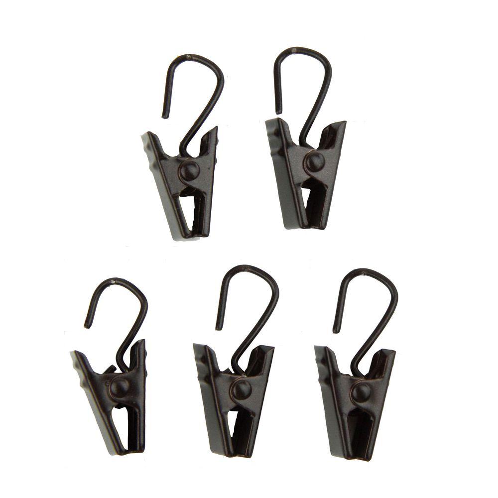 Rod Desyne Clips With Hooks In Cocoa Set Of 24 15 07 The Home Depot Rod Desyne Clips With Hooks In Cocoa Set Of 24