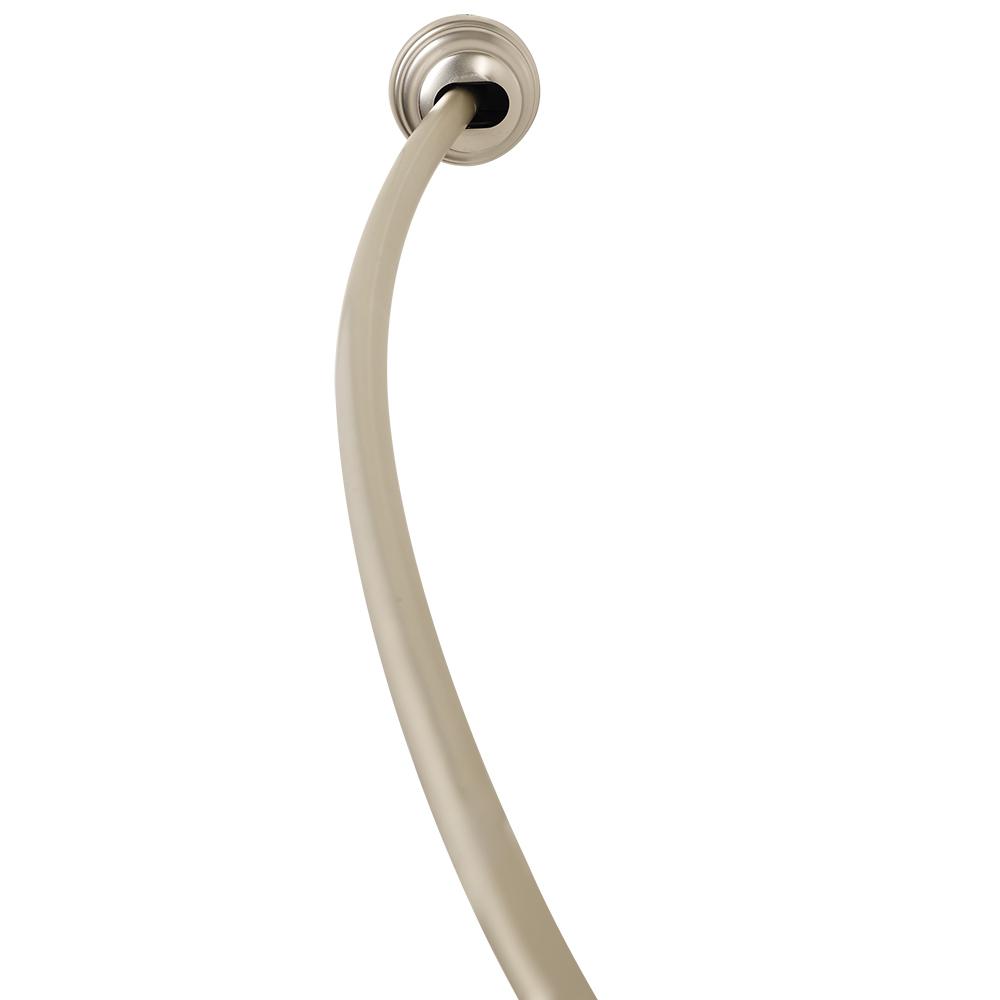 Zenna Home NeverRust 50 in. to 72 in. Aluminum Dual Mount Curved Shower Rod in Brushed Nickel