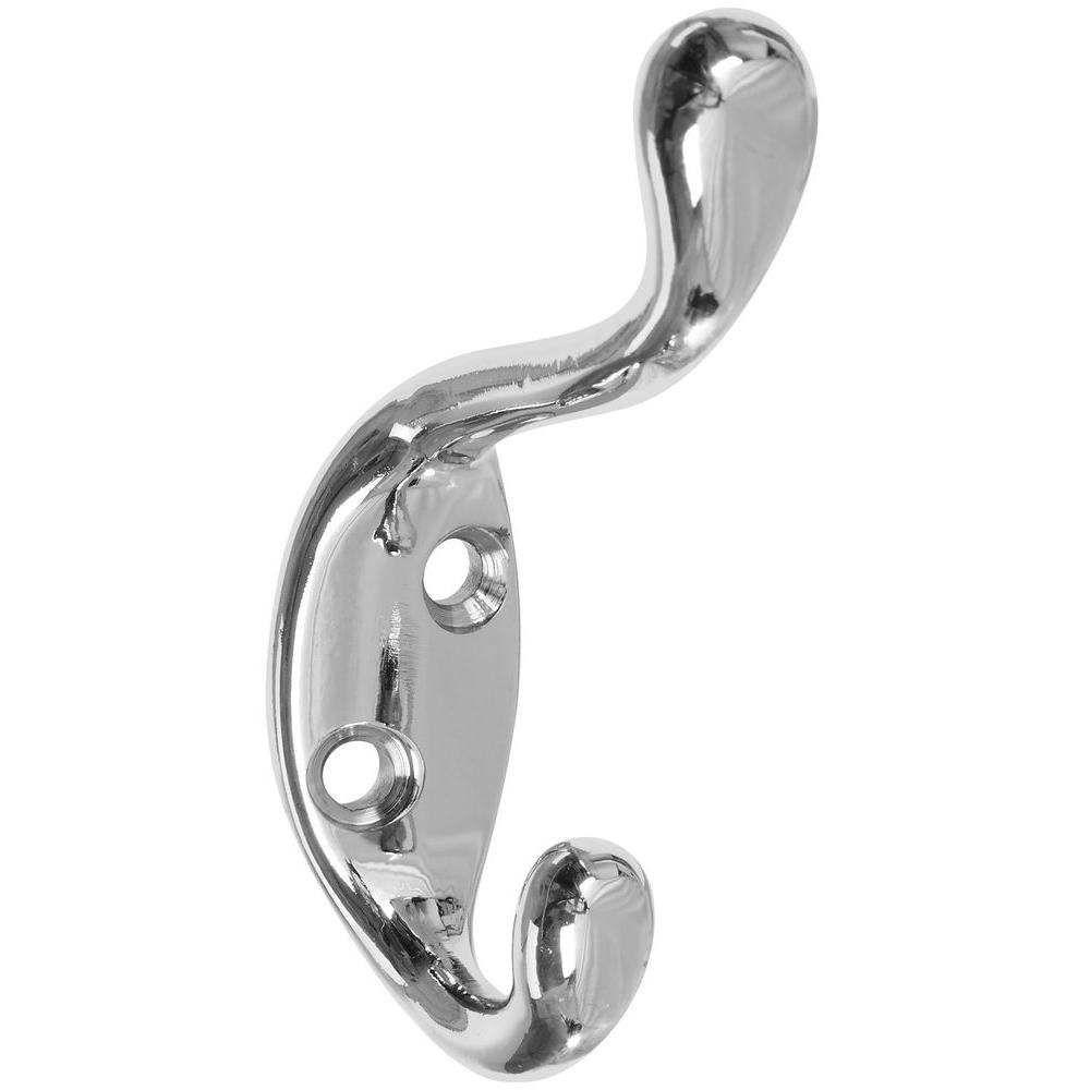 Stanley-National Hardware 3-1/2 in. Basic Coat and Hat Hook in Chrome ...