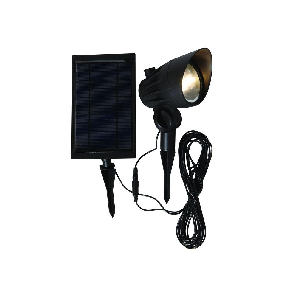 Hampton Bay Solar Black LED Outdoor SpotlightNXT3149 The Home Depot