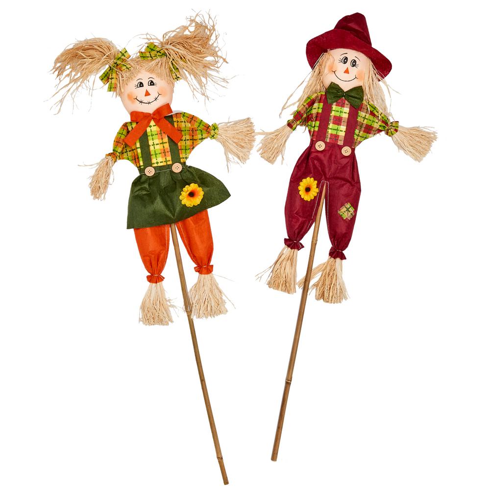36 In Scarecrow On Stick Set Of 2 2254 The Home Depot
